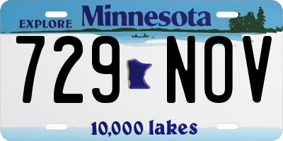 MN license plate 729NOV