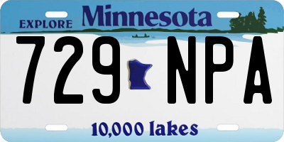 MN license plate 729NPA