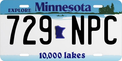 MN license plate 729NPC