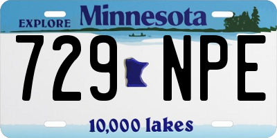 MN license plate 729NPE