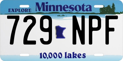 MN license plate 729NPF