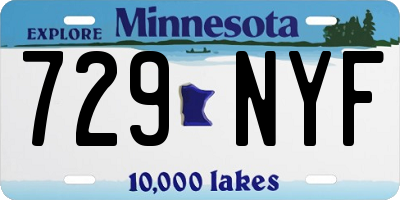 MN license plate 729NYF