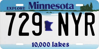 MN license plate 729NYR