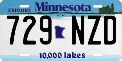 MN license plate 729NZD