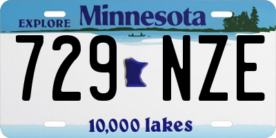MN license plate 729NZE