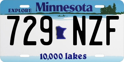 MN license plate 729NZF