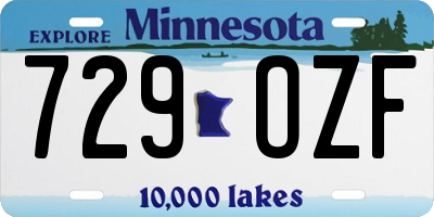 MN license plate 729OZF