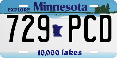 MN license plate 729PCD