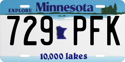 MN license plate 729PFK