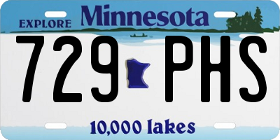 MN license plate 729PHS