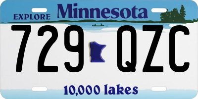 MN license plate 729QZC
