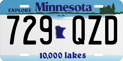 MN license plate 729QZD