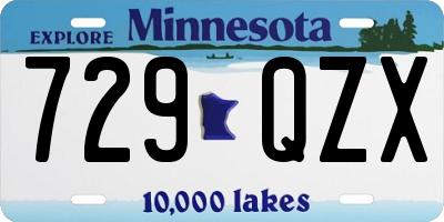 MN license plate 729QZX