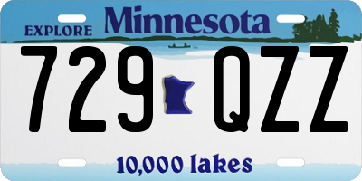 MN license plate 729QZZ