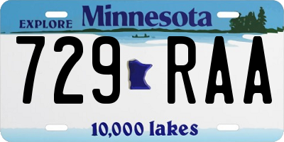 MN license plate 729RAA