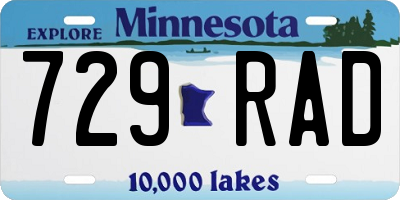 MN license plate 729RAD