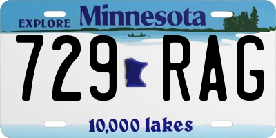 MN license plate 729RAG