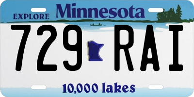MN license plate 729RAI