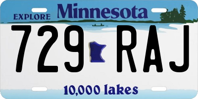 MN license plate 729RAJ