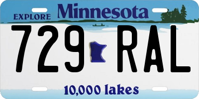 MN license plate 729RAL