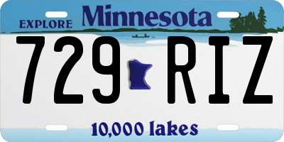 MN license plate 729RIZ