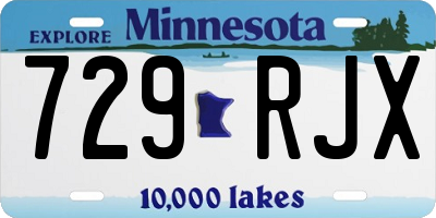 MN license plate 729RJX