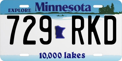 MN license plate 729RKD