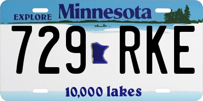 MN license plate 729RKE