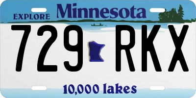 MN license plate 729RKX