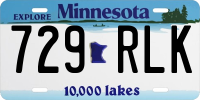 MN license plate 729RLK