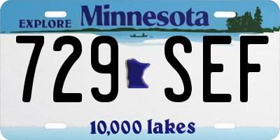 MN license plate 729SEF