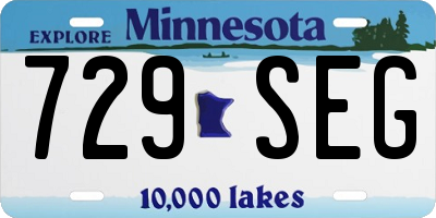 MN license plate 729SEG