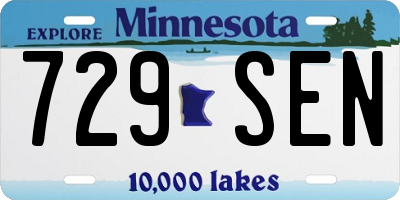 MN license plate 729SEN