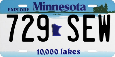 MN license plate 729SEW
