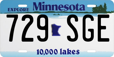 MN license plate 729SGE