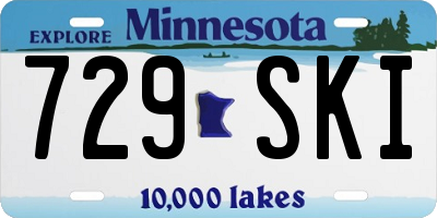 MN license plate 729SKI