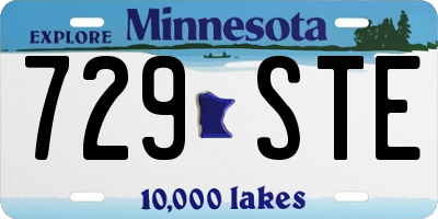 MN license plate 729STE