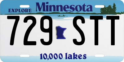 MN license plate 729STT