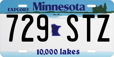 MN license plate 729STZ