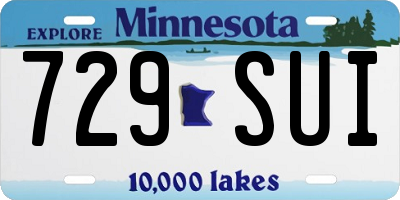 MN license plate 729SUI