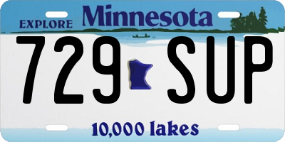 MN license plate 729SUP