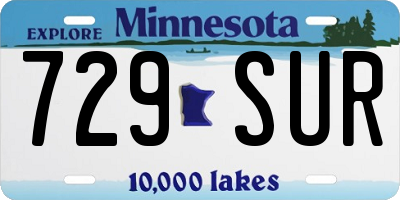 MN license plate 729SUR