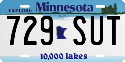 MN license plate 729SUT