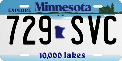 MN license plate 729SVC