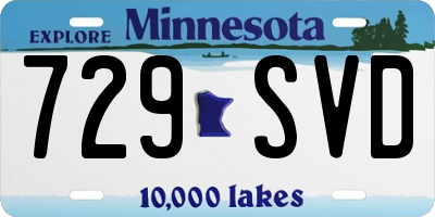 MN license plate 729SVD