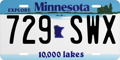 MN license plate 729SWX