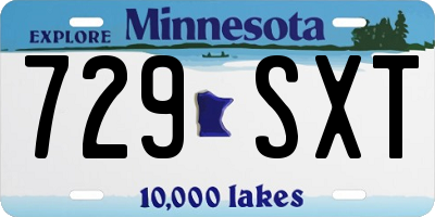 MN license plate 729SXT