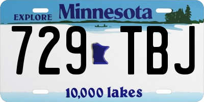 MN license plate 729TBJ