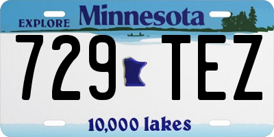 MN license plate 729TEZ
