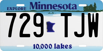 MN license plate 729TJW